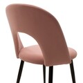 Scaun Jonah, Pakoworld, 55x57x85 cm, metal/catifea, roz