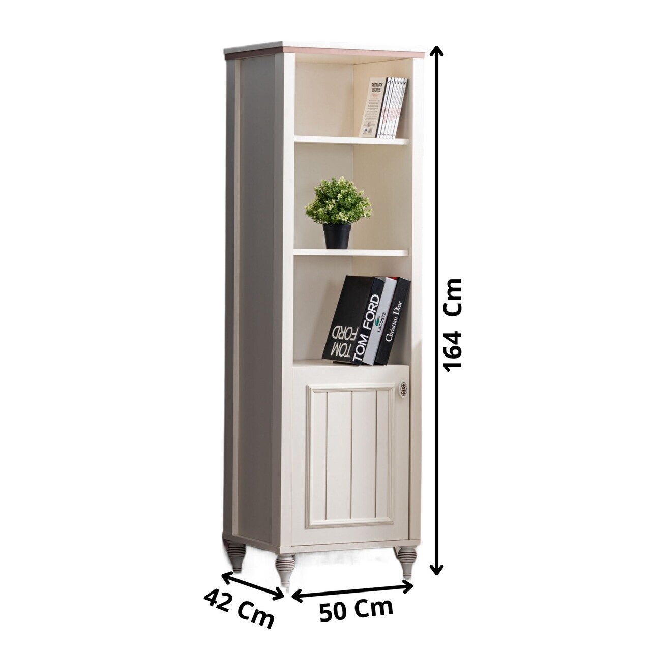 Corp biblioteca, Hanah Home, Ezgi, 50x164x42 cm, PAL, Crem deschis - view 3