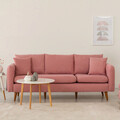 Canapea 3 locuri, Unique Design, 867UNQ1356, Lemn de pin, Roz
