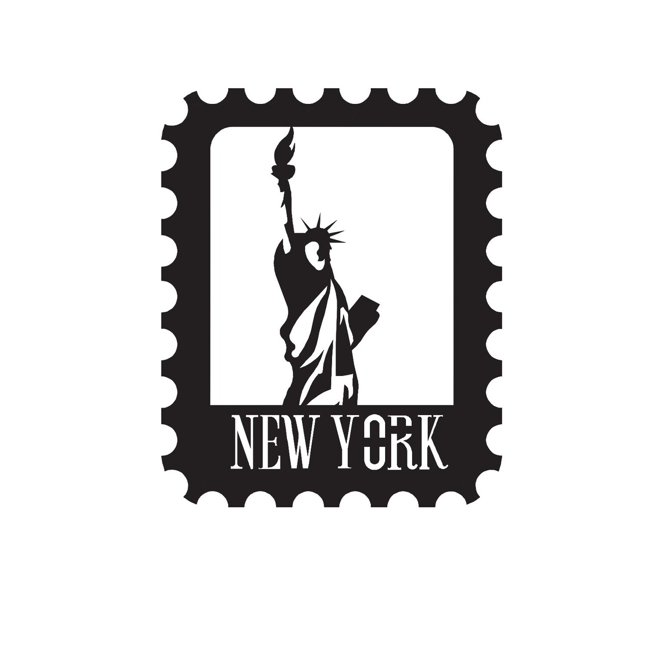 Decoratiune de perete, New York Stamp, Dimensiune: 30 x 37 cm, Negru - view 3