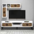 Comoda TV, Hommy Craft, Samba, 180x52x35 cm, Alb/Maro