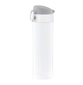 Cana termos cu buton de siguranta Glossy, Ambition, 420 ml, inox, alb