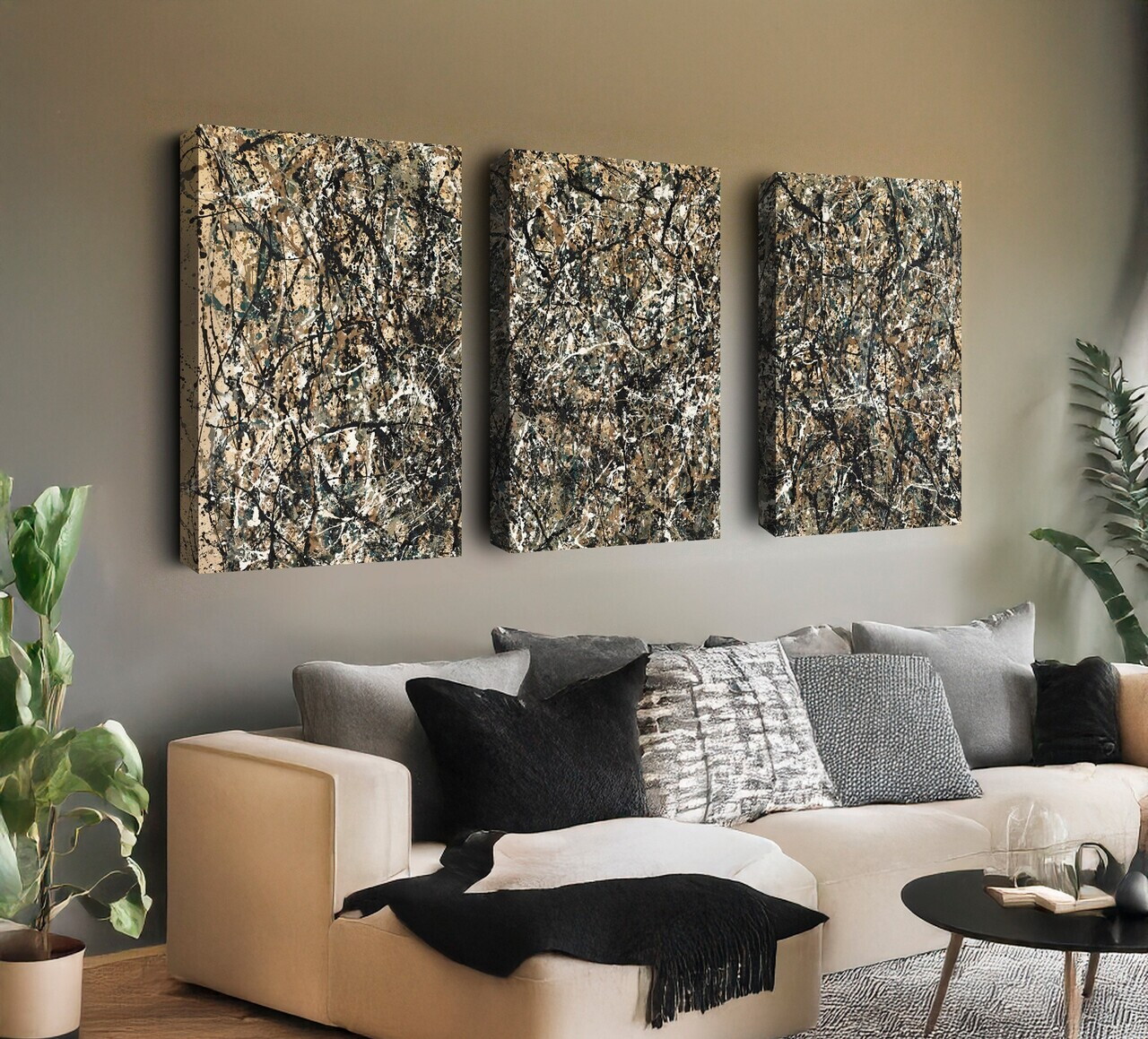 Tablou decorativ, 3PAN-CNV-3046, Dimensiune: 60 x 40 cm (3 bucăți), Multicolor