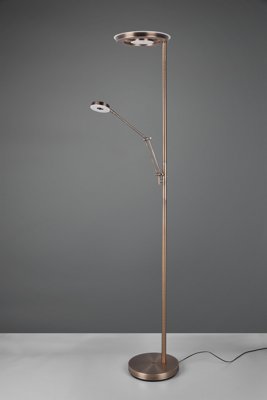 Lampadar Barrie, TRIO, 30x181 cm, 32W/6W, 2x SMD LED, metal, bronz antic