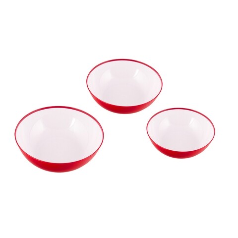 Set 3 boluri, Casa Plastor, Shiuly, 0.6 + 0.9 + 1.2 L, plastic, rosu