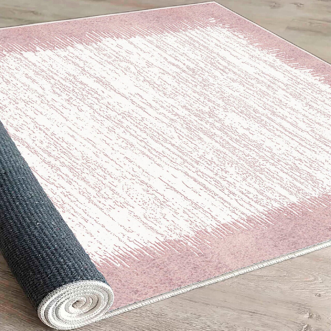 Covor, Woosonıl077, 80x300 cm, Crem / Roz — imaginea 5