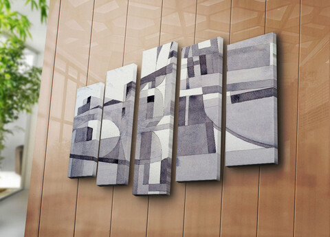 Set 5 tablouri decorative, 5PATK-210, Canvas, 19 x 70 cm, Multicolor Canvart