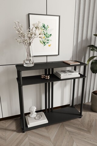 Dulap, Hanah Home, Garcia, 90x30x84 cm, MDF , Negru