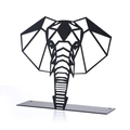 Decoratiune, Elephant, 21x21 cm, Metal, Negru
