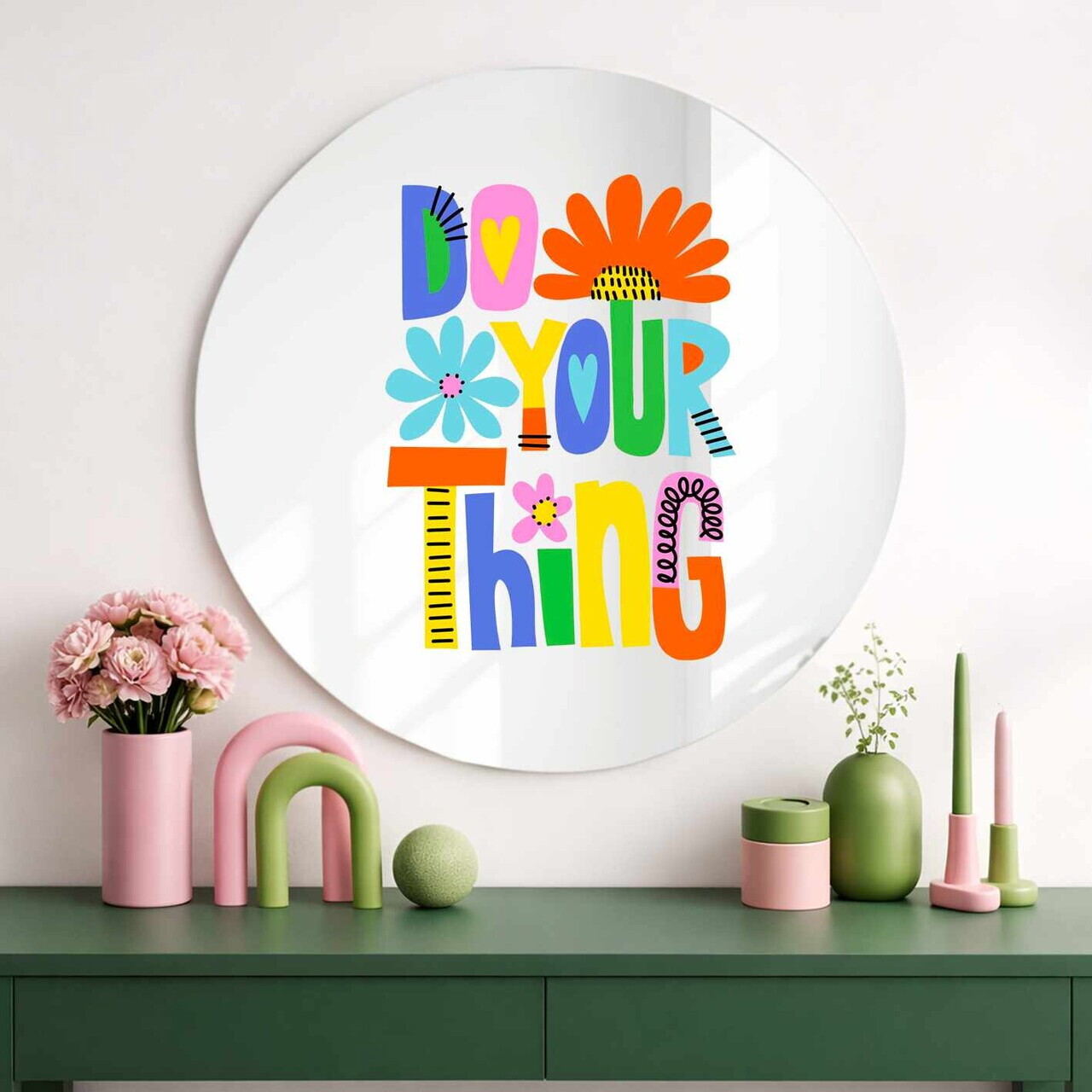 Oglinda decorativa AY11717 Sticla ø30 cm Multicolor