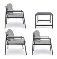 Set mobilier de gradina 4 piese, Lorillard, Bizzotto, gri carbune