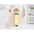 Cos de gunoi cu pedala, Brabantia, NewIcon Mellow Yellow, 30 L, 38x29.3x67.9 cm, otel, galben pastel
