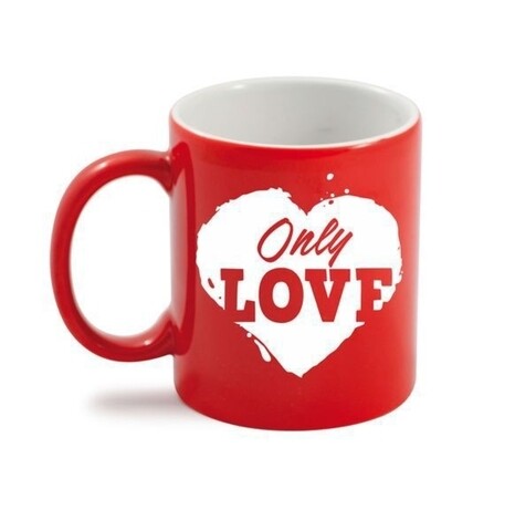 Cana only love, 300 ml, portelan, rosu