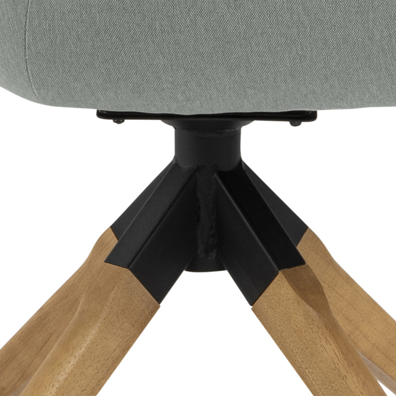 Scaun Aura, Actona, 60.5x58.5x91 cm, rotativ, poliester/lemn de cauciuc, gri deschis/natural - view 8