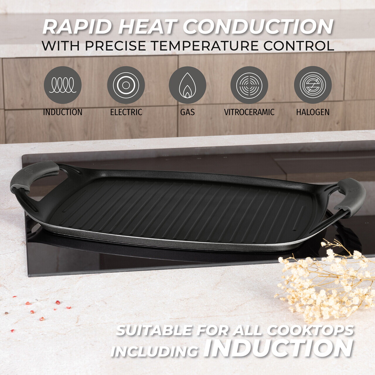 Tava grill Berlinger Haus, Anthracite, 47x29 cm, aluminiu forjat, antracit mat - imagine 8