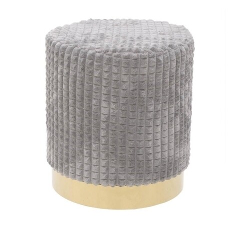 Taburet decorativ inart, 42x41 cm, lemn, gri