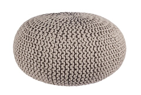 Fotoliu puf Weave, Bizzotto, Ø80 x 35 cm, 100% bumbac, gri 100 imagine model 2022