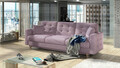 Canapea extensibila 3 locuri ELTAP, Ask02, Asgard, 233x92x93 cm, lemn/poliester, roz
