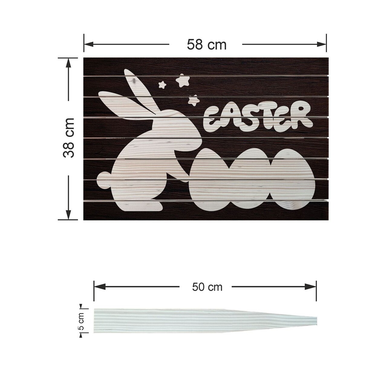 Semn de curte, Rustic Easter, 58x38 cm, Multicolor - imagine 4