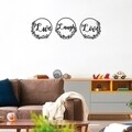 Set 3 decoratiuni de perete, Live Laugh Live, Tanelorn, 48x48 cm, metal