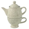 Ceainic cu ceasca, Wald, Daily, 300 ml, ceramica, gri