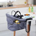 Scaun pentru bebelusi atasabil la masa, U-Grow, 39.5x38x31.5 cm, poliester/metal, gri