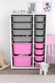 Dulap multifunctional, Estella, Rine 2D4K8U, Alb / Gri / Roz