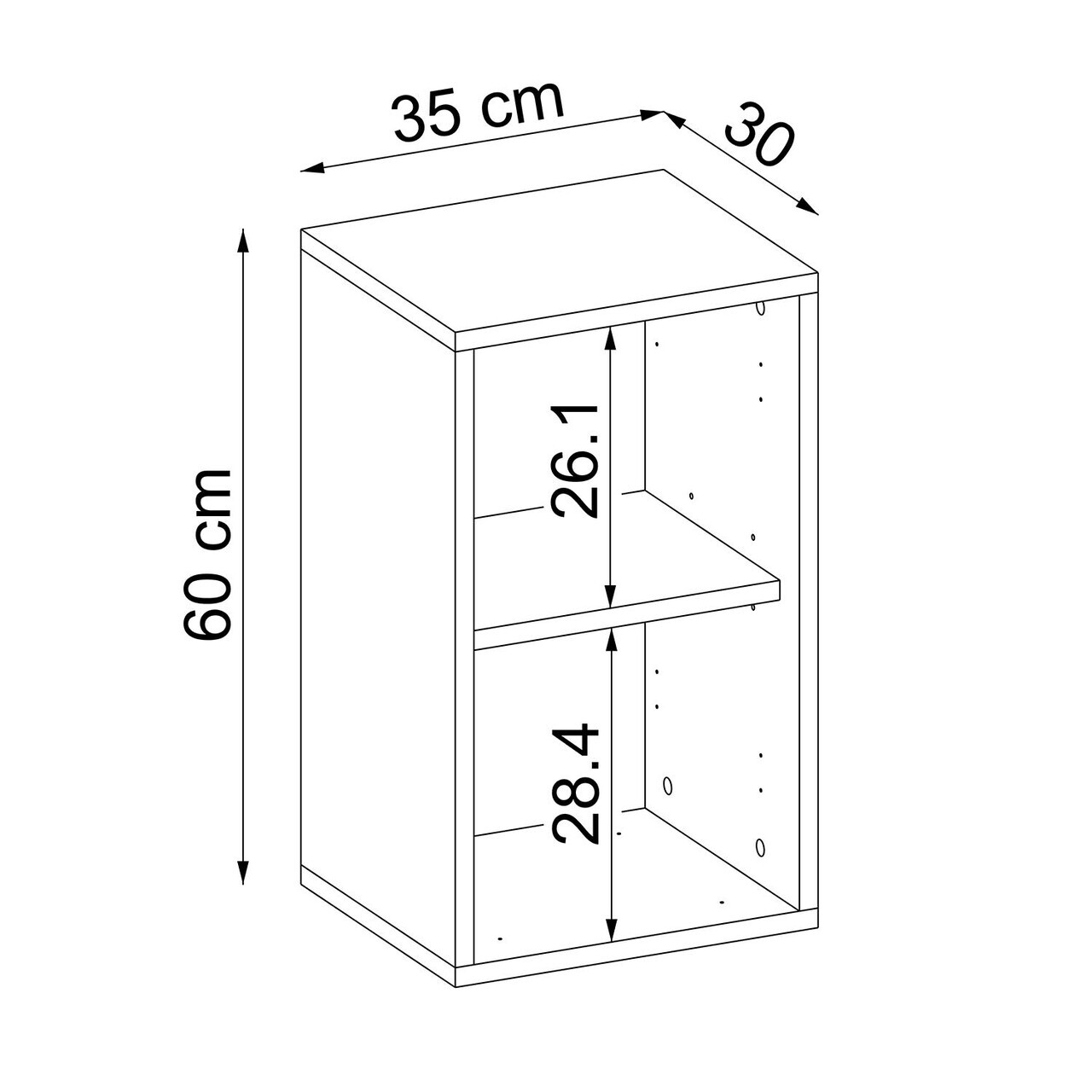 Dulap de baie, Hanah Home, 2203, 35x60x30 cm, MDF, Alb — imaginea 6