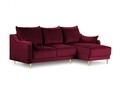 Coltar extensibil reversibil, Pansy, Mazzini Sofas, 4 locuri, cu lada de depozitare, 220x150x90 cm, catifea, rosu