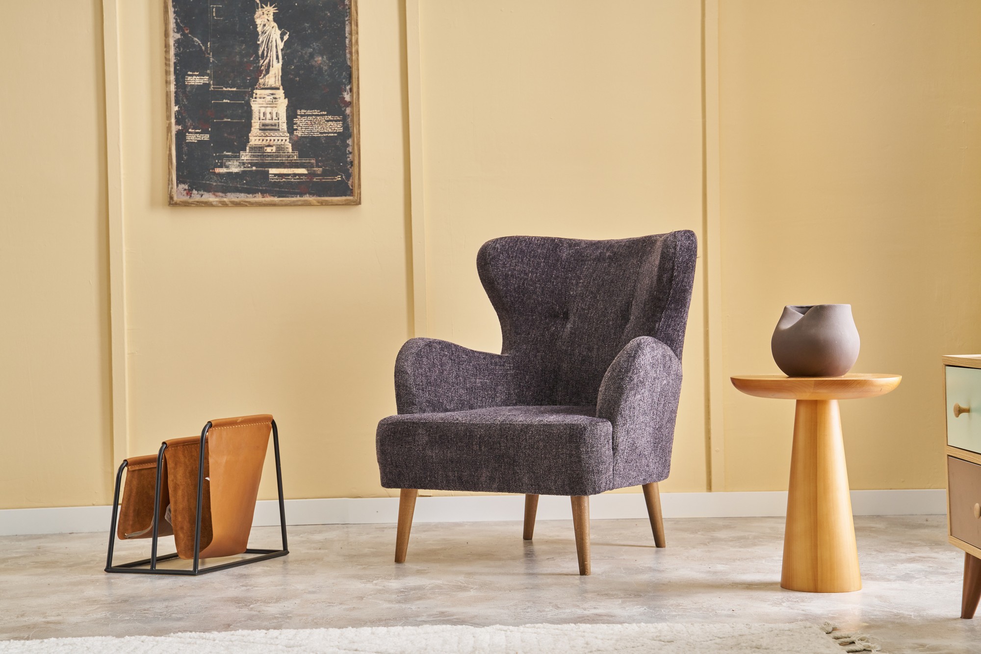 Fotoliu, Atelier del Sofa, 825BLC2369, Lemn de carpen, Antracit