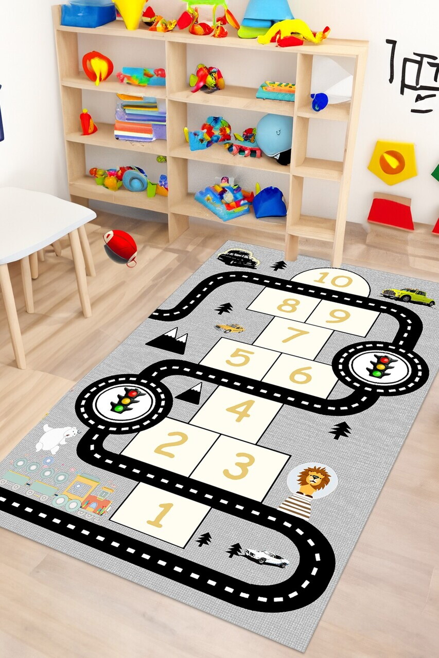 Covor, CLR-9127-14, 120x250 cm, Poliester, Gri