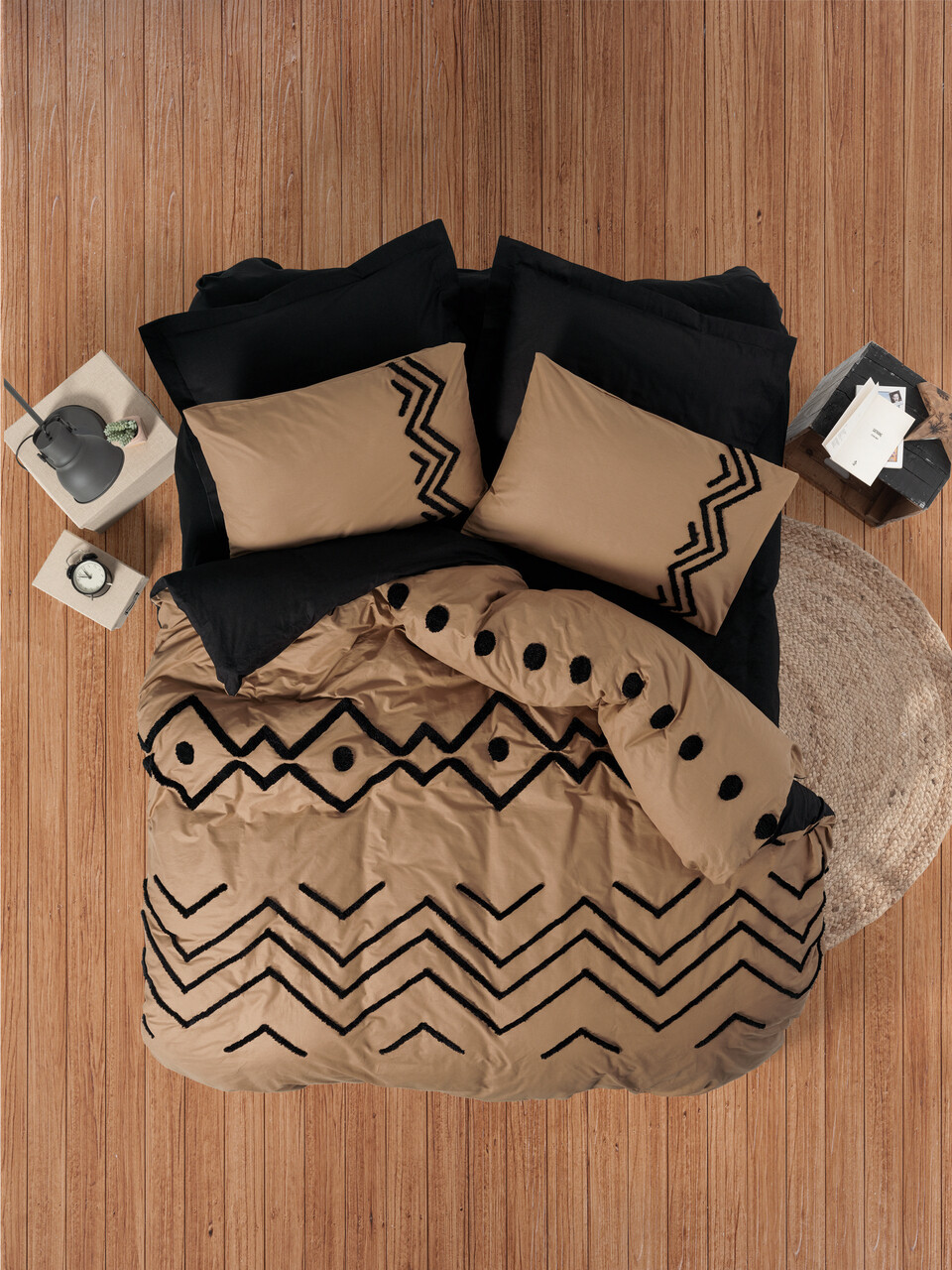 Lenjerie de pat dubla, Elio - Copper, Cotton Box, Bumbac Ranforce