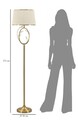 Lampadar Versailles, Mauro Ferretti, 1 x E27, 40W, 38x170 cm, fier/sticla, alb/auriu
