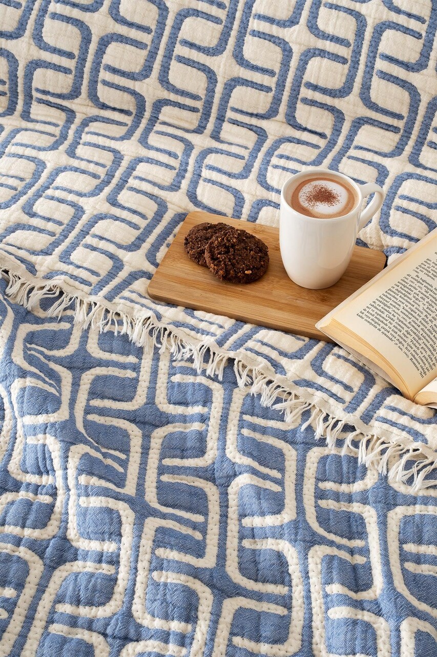 King Quilt, L'essentiel Maison, Perge, Albastru - view 2