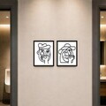 Tablou decorativ, Madame & Monsieur, Dimensiune: 20 x 25 cm, Alb/Negru