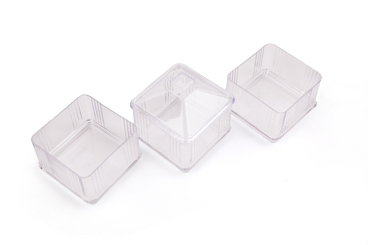 Set recipiente depozitare, Hermia, 964FRM5105, Capac: 10 x 10 x 7,5 cm (2 bucăți), Transparent - view 4