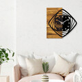 Ceas de perete, Wooden Clock 4, Lemn/metal, Dimensiune: 57 x 3 x 58 cm, Nuc / Negru