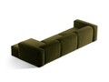 Coltar dreapta 4 locuri, Bergamo, Cosmopolitan Design, 344x152x70 cm, catifea chenille raiata, verde