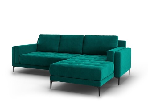 Coltar dreapta, Orrino, Mazzini Sofas, 4 locuri, 242x164x82 cm, catifea, turcoaz