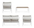 Set mobilier pentru gradina/terasa 4 piese Ernst, Bizzotto, aluminiu/placaj/poliester, alb