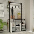 Cuier de perete, Decortie, Pall, 116x180x38 cm, Alb/Negru