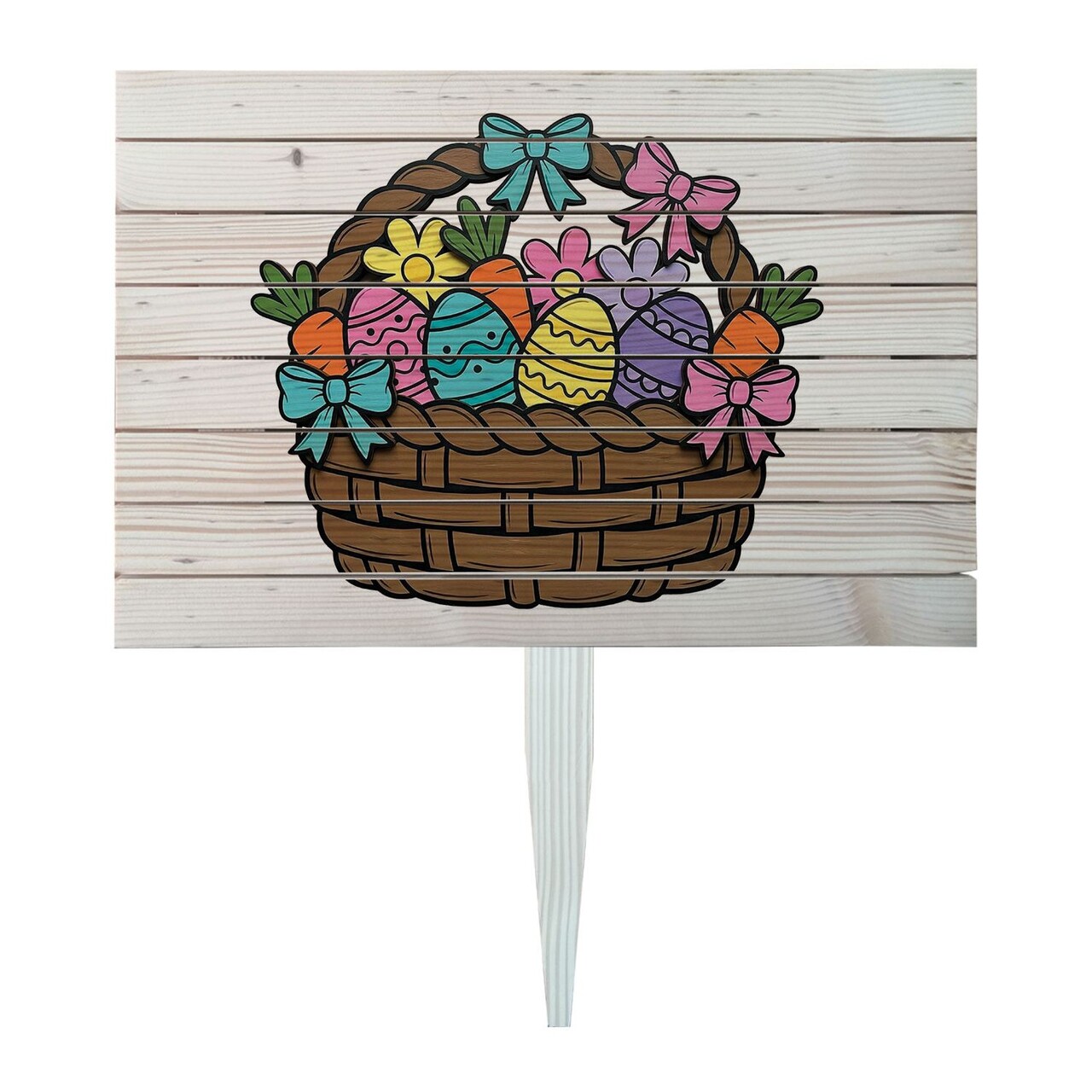 Semn de curte, Classic Easter Basket, 58x38 cm, Multicolor - imagine 3