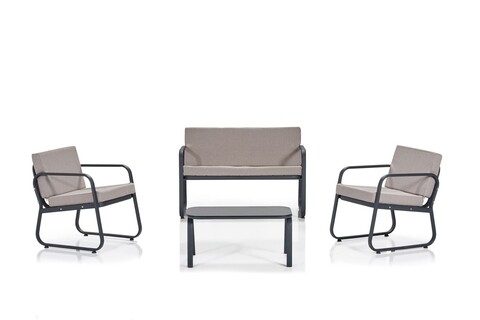 Set Mobilier Pentru Gradina Ferni, Clara, 4 Piese, Bej/gri