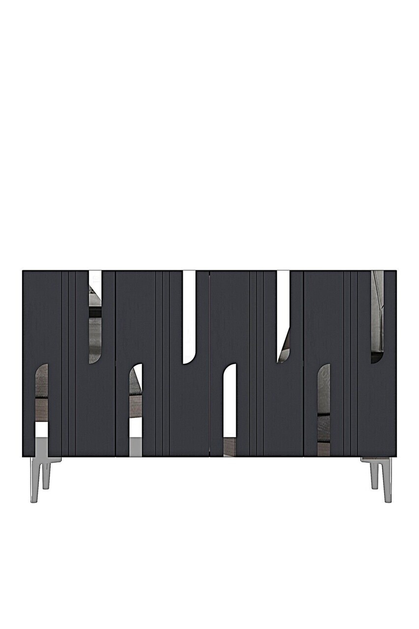 Consola, Hanah Home, Nota 120, 120x75x32 cm, Antracit / Argintiu — imaginea 5