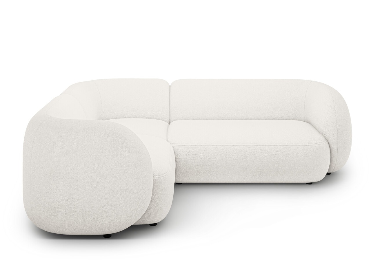 Coltar stanga 4 locuri, Kate, Micadoni, 252x220x76 cm, tesatura boucle, alb - 1 | YEO