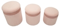 Set 3 taburete cu spatiu de depozitare Pink, Mauro Ferretti, 40.5x49.5 cm, MDF/poliester, roz