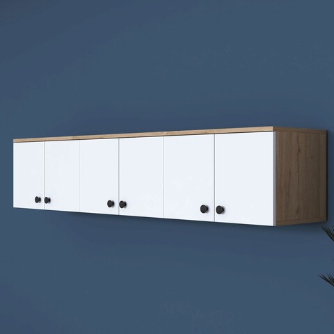 Dulap multifunctional, Rani, EA103, 179.6×43.6×37.5 cm, PAL, Nuc / Alb mezoni.ro