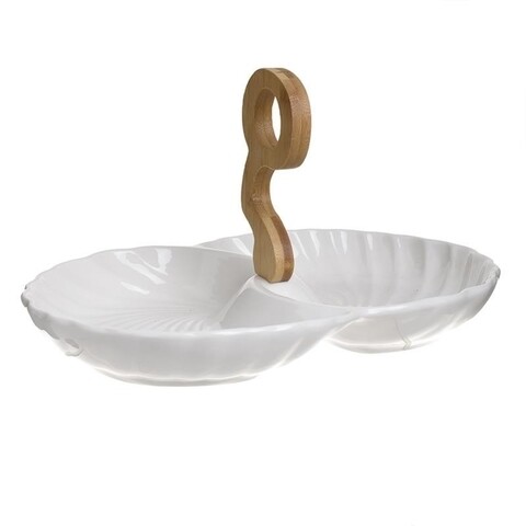 Platou pentru servire InArt, 30x20x18 cm, portelan,alb