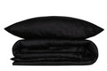 Lenjerie de pat dubla Super King (FR), 3 piese, Elegant - Black, Cotton Box, Bumbac Satinat