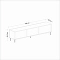 Comoda TV, Inarch, Imaj, 180x45.2x35 cm, PAL, Alb/Auriu